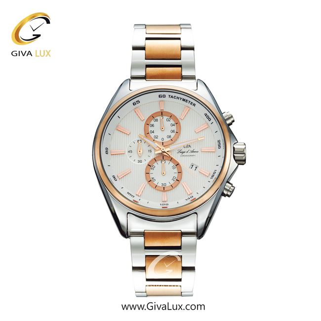 ساعت مچی اورجینال مردانه LdA سه موتوره کرنوگراف رزگلد | نقره ای-رزگلد| نقره ای| کد رفرنس 2484