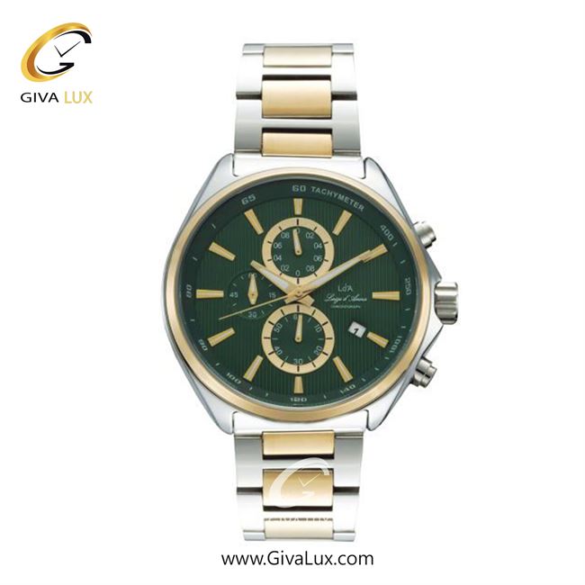 ساعت مچی اورجینال مردانه LdA سه موتوره کرنوگراف طلایی | طلایی-نقره ای| سبز| کد رفرنس 2484