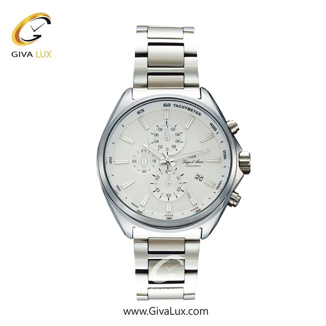 ساعت مچی اورجینال مردانه LdA سه موتوره کرنوگراف نقره ای | نقره ای| نقره ای| کد رفرنس 2484