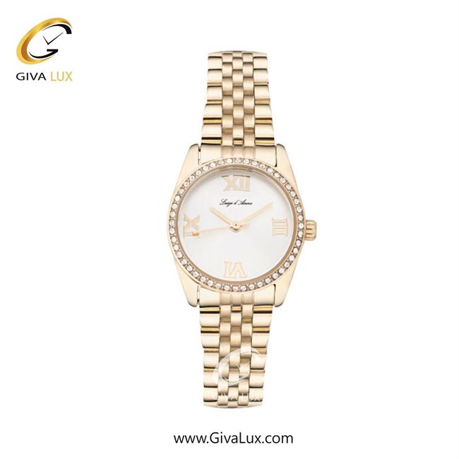 ساعت مچی اورجینال زنانه LdA | لوئیجی د آنا | Luigi d'Ana طلایی | طلایی| نقره ای| کد رفرنس 2487