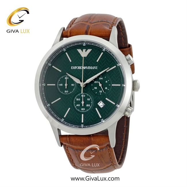 ساعت مچی اورجینال مردانه امپریو آرمانی سه موتوره کرنوگراف نقره ای | قهوه ای| سبز| کد رفرنس ar2493