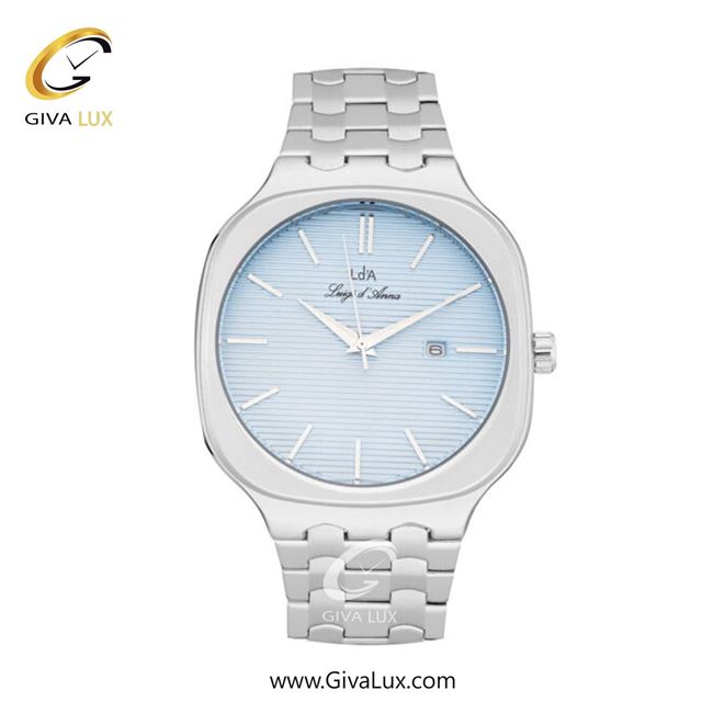 ساعت مچی اورجینال مردانه LdA | لوئیجی د آنا | Luigi d'Ana نقره ای | نقره ای| آبی| کد رفرنس 2496