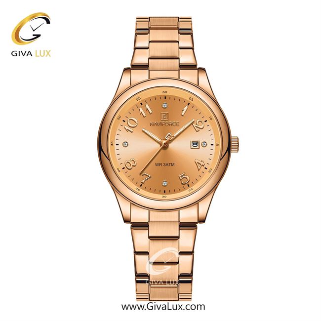 ساعت مچی اورجینال زنانه ناوی فورس|Naviforce|نوی فورس|نیوی فورس رزگلد | رزگلد| رزگلد| کد رفرنس NF5059 RG/RG