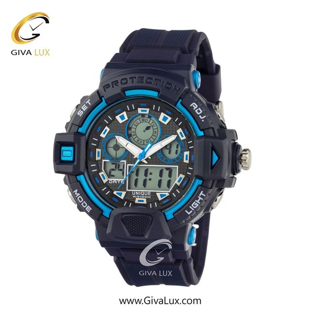 ساعت مچی اورجینال مردانه یونیک دو زمانه سرمه ای | سرمه ای| طوسی| کد رفرنس S2509