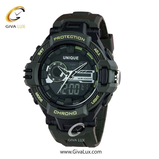 ساعت مچی اورجینال مردانه یونیک دو زمانه مشکی-سبز | سبز| سبز| کد رفرنس S2514