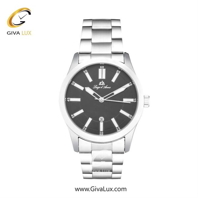 ساعت مچی اورجینال مردانه LdA | لوئیجی د آنا | Luigi d'Ana نقره ای | نقره ای| مشکی| کد رفرنس 2517
