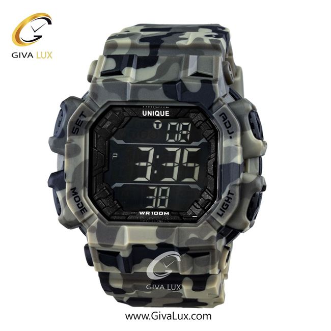 ساعت مچی اورجینال مردانه یونیک چریکی-خاکی | چریکی-خاکی| مشکی| کد رفرنس S2520