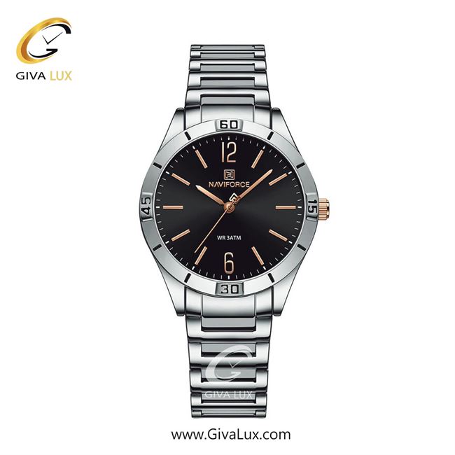 ساعت مچی اورجینال زنانه ناوی فورس|Naviforce|نوی فورس|نیوی فورس نقره ای | نقره ای| مشکی| کد رفرنس NF5029