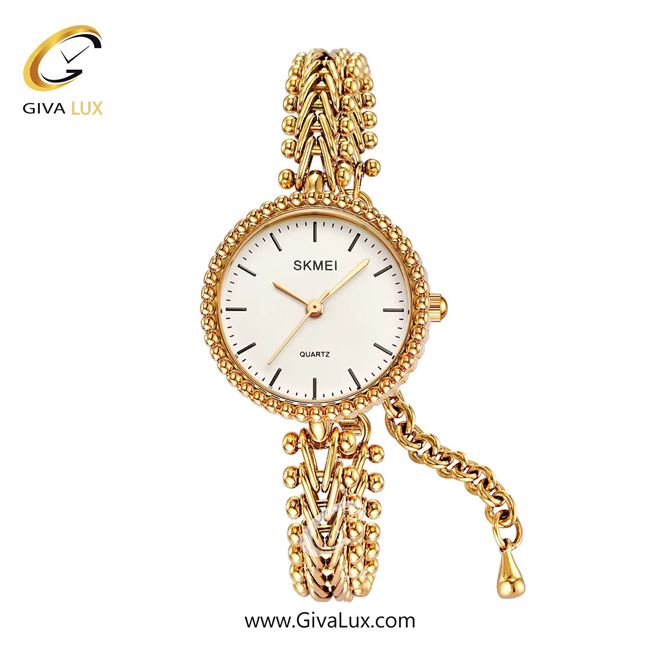 ساعت مچی اورجینال زنانه اسکمی (Skmei) طلایی | طلایی| سفید| کد رفرنس 2548