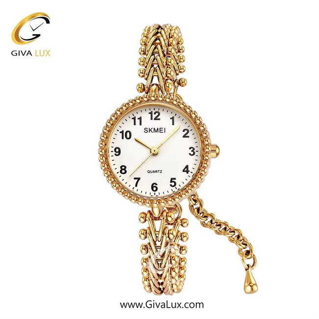 ساعت مچی اورجینال زنانه اسکمی (Skmei) طلایی | طلایی| سفید| کد رفرنس 2548