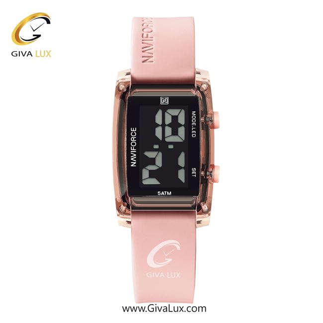 ساعت مچی اورجینال زنانه-اسپرت ناوی فورس|Naviforce|نوی فورس|نیوی فورس صورتی | صورتی| مشکی| کد رفرنس NF7118 P/P