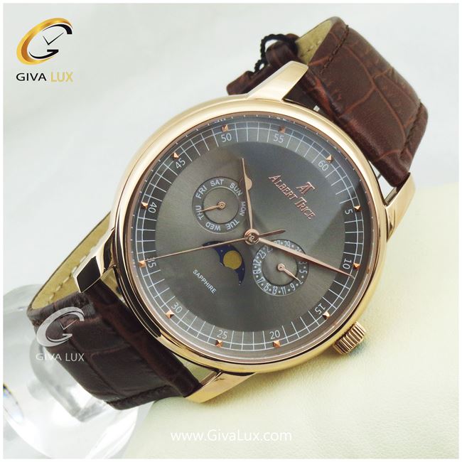 ساعت مچی مردانه بند چرمی سه موتوره آلبرت ترایس مدل AT20296