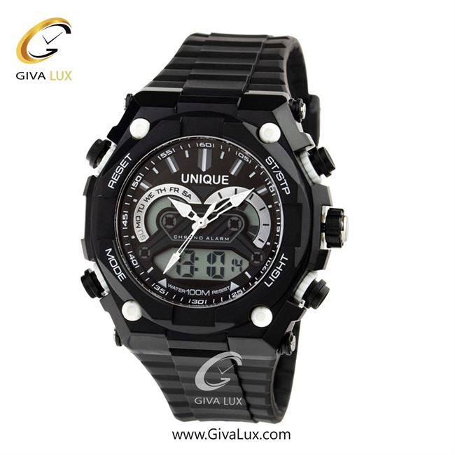 ساعت مچی اورجینال مردانه یونیک دو زمانه مشکی | مشکی| مشکی| کد رفرنس S2623