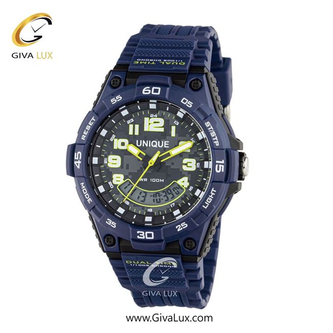 ساعت مچی اورجینال مردانه یونیک دو زمانه سرمه ای-مشکی | سرمه ای| طوسی| کد رفرنس S2631