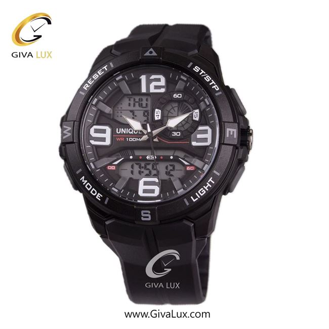 ساعت مچی اورجینال مردانه یونیک دو زمانه مشکی | مشکی| مشکی| کد رفرنس S2636