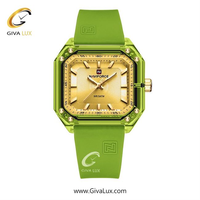 ساعت مچی اورجینال زنانه ناوی فورس|Naviforce|نوی فورس|نیوی فورس فسفری | فسفری| طلایی| کد رفرنس NF7106 GN/G/GN