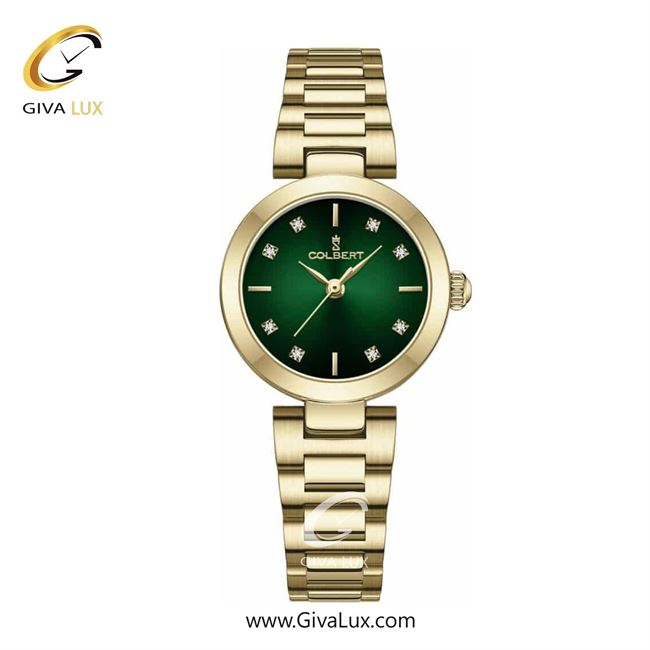 ساعت مچی اورجینال زنانه کلبرت COLBERT طلایی | طلایی| سبز یشمی تیره| کد رفرنس 0275L
