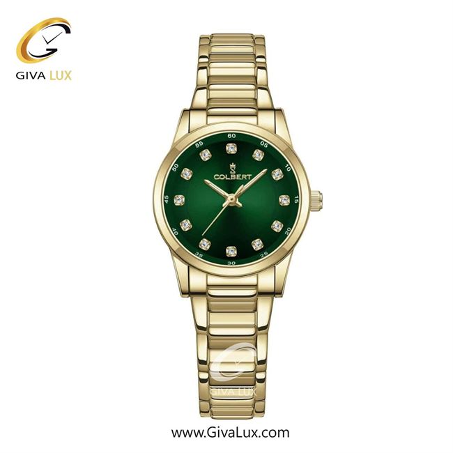 ساعت مچی اورجینال زنانه کلبرت COLBERT طلایی | طلایی| سبز یشمی تیره| کد رفرنس 0277L