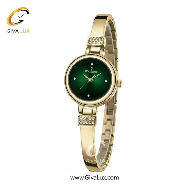 ساعت مچی اورجینال زنانه کلبرت COLBERT طلایی | طلایی| سبز یشمی تیره| کد رفرنس  0279L