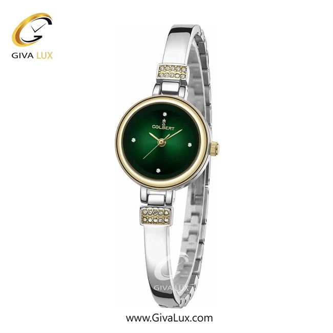 ساعت مچی اورجینال زنانه کلبرت COLBERT طلایی | نقره ای| سبز یشمی تیره| کد رفرنس  0279L