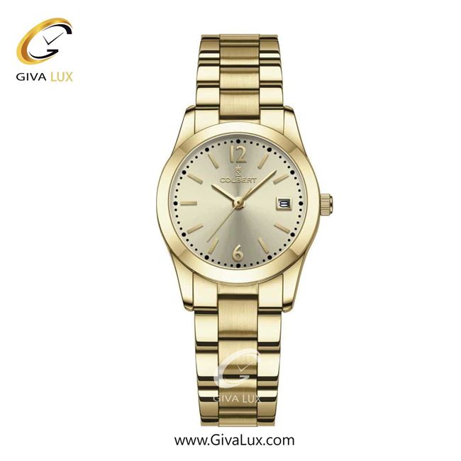 ساعت مچی اورجینال زنانه کلبرت COLBERT طلایی | طلایی| خاکستری بژ| کد رفرنس 0280L