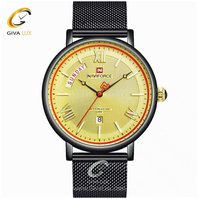 ساعت مردانه بند فلزی حصیری نوی فورس مدل nf3006m