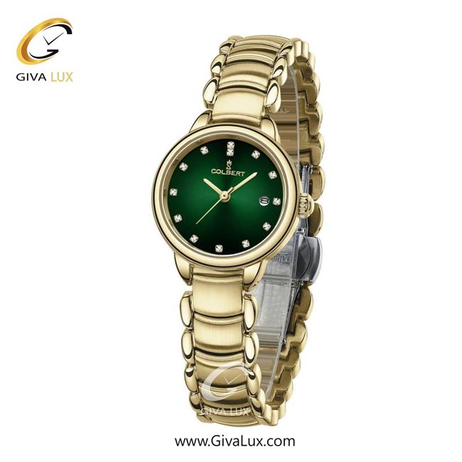 ساعت مچی اورجینال زنانه کلبرت COLBERT طلایی | طلایی| سبز یشمی تیره| کد رفرنس 0283L