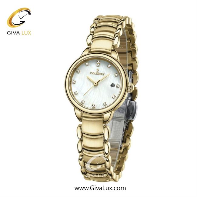 ساعت مچی اورجینال زنانه کلبرت COLBERT طلایی | طلایی| سفید صدفی| کد رفرنس 0283L