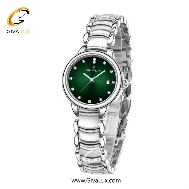 ساعت مچی اورجینال زنانه کلبرت COLBERT نقره ای | نقره ای| سبز یشمی تیره| کد رفرنس 0283L