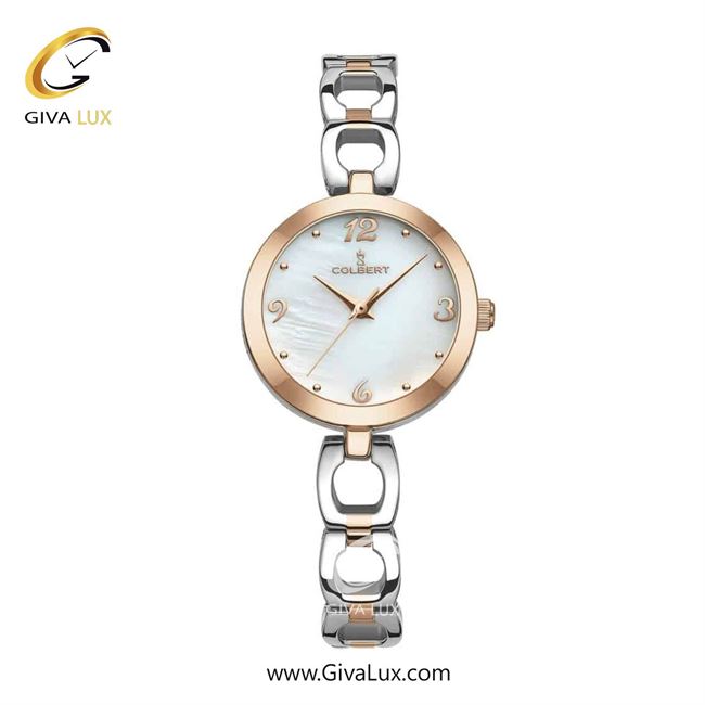 ساعت مچی اورجینال زنانه کلبرت COLBERT رزگلد | رزگلد-نقره ای| سفید صدفی| کد رفرنس 0284L