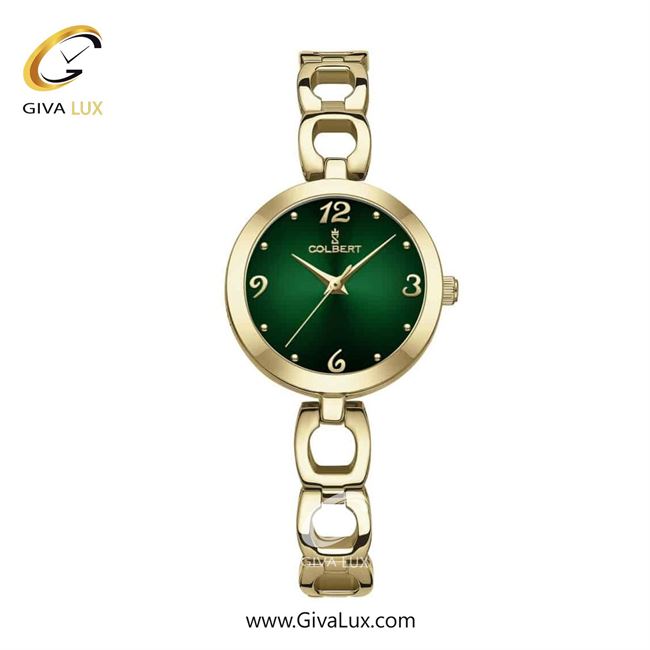 ساعت مچی اورجینال زنانه کلبرت COLBERT طلایی | طلایی| سبز یشمی تیره| کد رفرنس 0284L