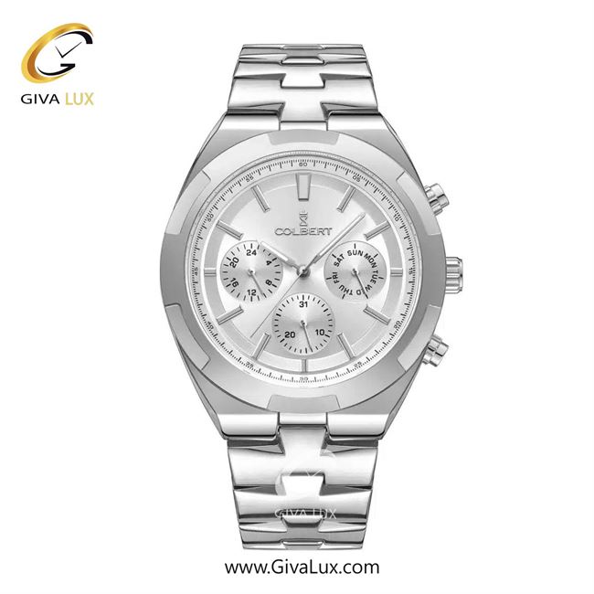 ساعت مچی اورجینال مردانه کلبرت COLBERT سه موتوره فول تایم نقره ای | نقره ای| نقره ای| کد رفرنس 0285M
