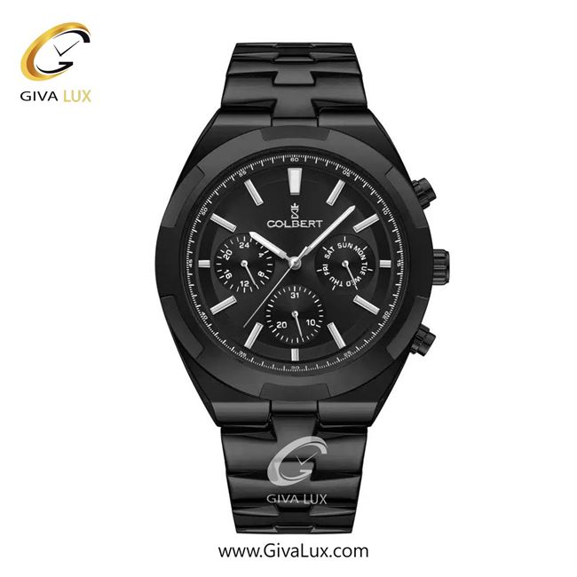 ساعت مچی اورجینال مردانه کلبرت COLBERT سه موتوره فول تایم مشکی | مشکی| مشکی| کد رفرنس 0285M