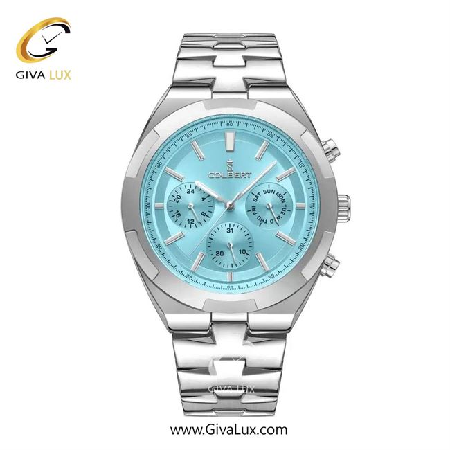 ساعت مچی اورجینال مردانه کلبرت COLBERT سه موتوره فول تایم نقره ای | نقره ای| آبی| کد رفرنس 0285M