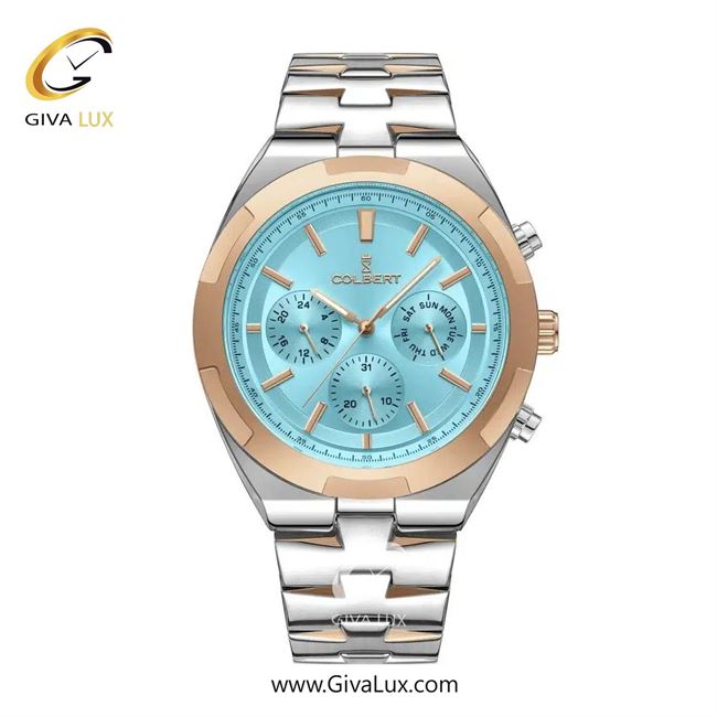 ساعت مچی اورجینال مردانه کلبرت COLBERT سه موتوره فول تایم رزگلد | رزگلد-نقره ای| مشکی| کد رفرنس 0285M