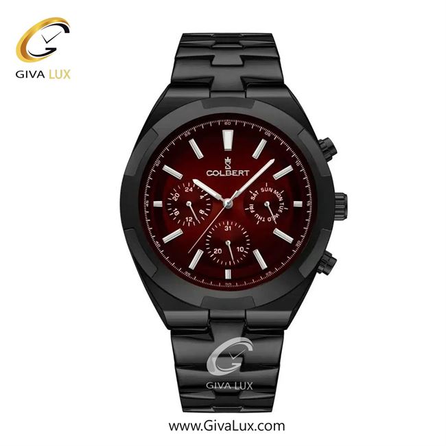 ساعت مچی اورجینال مردانه کلبرت COLBERT سه موتوره فول تایم مشکی | مشکی| زرشکی| کد رفرنس 0285M