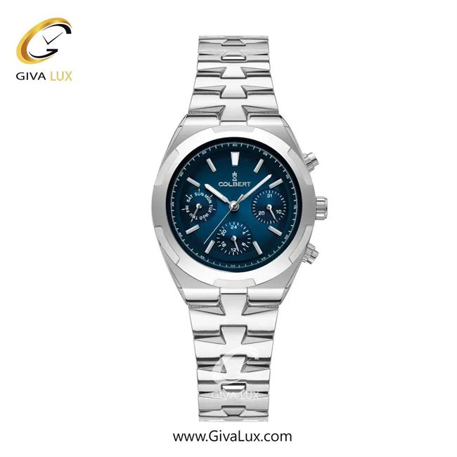 ساعت مچی اورجینال زنانه کلبرت COLBERT سه موتوره فول تایم نقره ای | نقره ای| سرمه ای| کد رفرنس 0285L