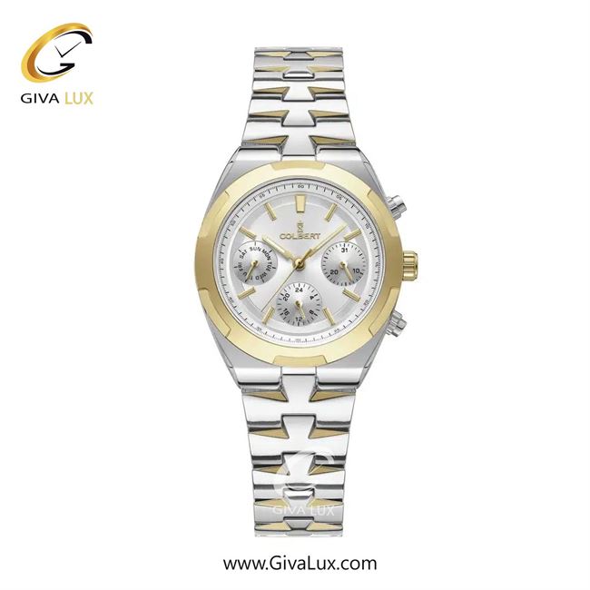 ساعت مچی اورجینال زنانه کلبرت COLBERT سه موتوره فول تایم طلایی | طلایی-نقره ای| نقره ای| کد رفرنس 0285L