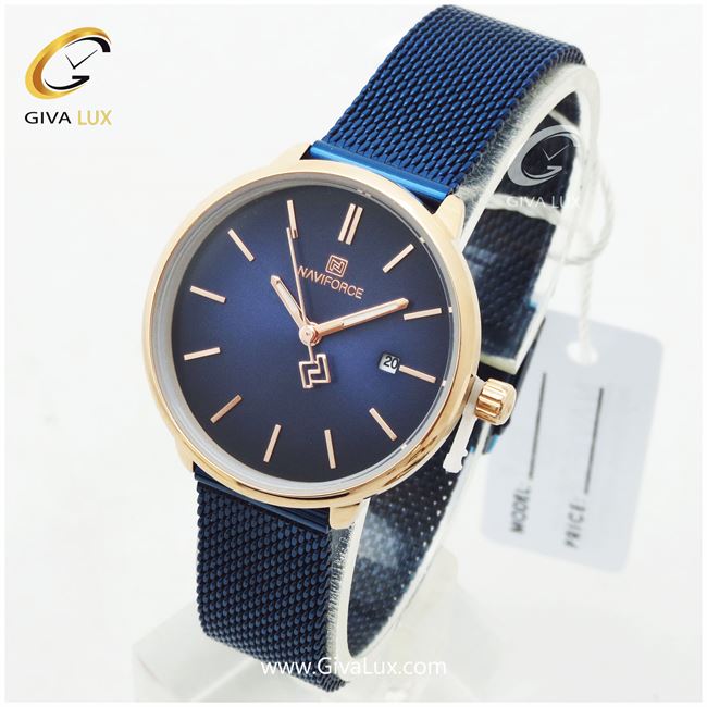 ساعت مچی اورجینال زنانه ناوی فورس|Naviforce|نوی فورس|نیوی فورس رزگلد | سرمه ای| سرمه ای| کد رفرنس NF3012M