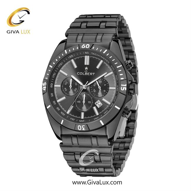 ساعت مچی اورجینال مردانه کلبرت COLBERT سه موتوره کرنوگراف تیتانیوم | تیتانیوم| دودی|تیتانیوم| کد رفرنس 0286G