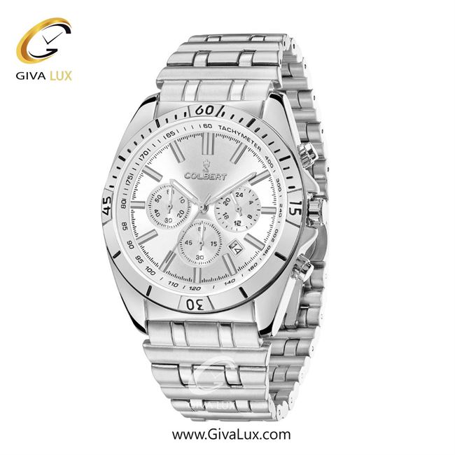 ساعت مچی اورجینال مردانه کلبرت COLBERT سه موتوره کرنوگراف نقره ای | نقره ای| نقره ای| کد رفرنس 0286G