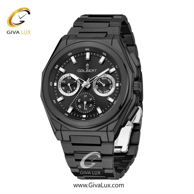 ساعت مچی اورجینال مردانه کلبرت COLBERT سه موتوره فول تایم مشکی | مشکی| مشکی| کد رفرنس 0287M