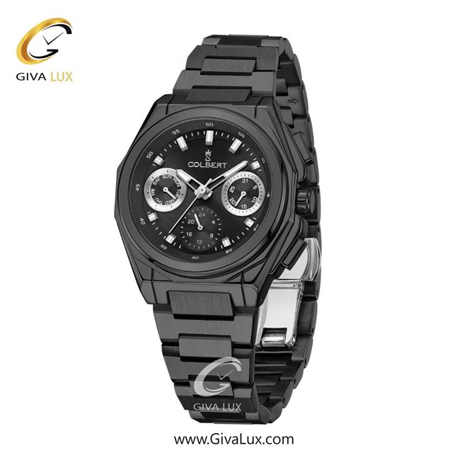 ساعت مچی اورجینال زنانه کلبرت COLBERT سه موتوره فول تایم مشکی | مشکی| مشکی| کد رفرنس  0287L