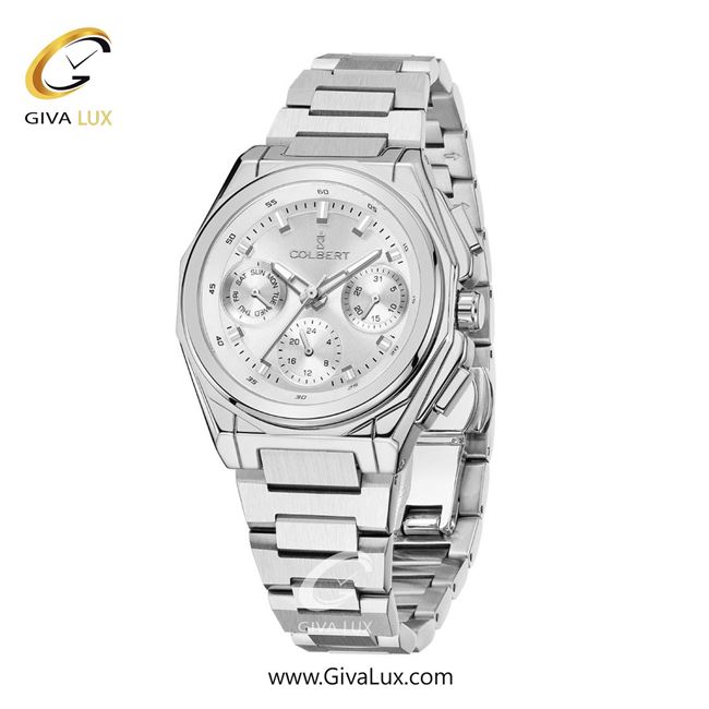 ساعت مچی اورجینال زنانه کلبرت COLBERT سه موتوره فول تایم نقره ای | نقره ای| نقره ای| کد رفرنس  0287L