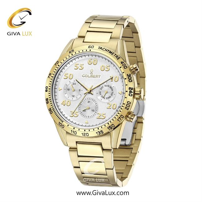 ساعت مچی اورجینال مردانه کلبرت COLBERT سه موتوره فول تایم طلایی | طلایی| نقره ای| کد رفرنس 0288M