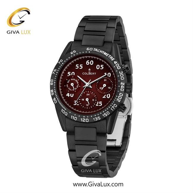 ساعت مچی اورجینال زنانه کلبرت COLBERT سه موتوره فول تایم مشکی | مشکی| زرشکی| کد رفرنس 0288L