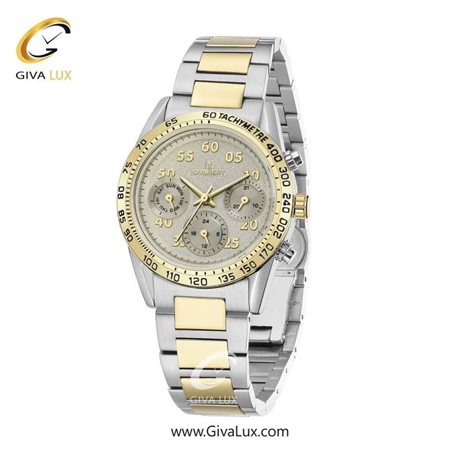 ساعت مچی اورجینال زنانه کلبرت COLBERT سه موتوره فول تایم طلایی | طلایی-نقره ای| خاکستری بژ| کد رفرنس 0288L