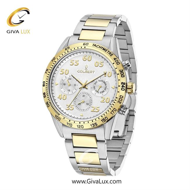 ساعت مچی اورجینال مردانه کلبرت COLBERT سه موتوره فول تایم طلایی | طلایی-نقره ای| نقره ای| کد رفرنس 0288M
