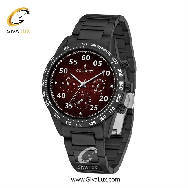 ساعت مچی اورجینال مردانه کلبرت COLBERT سه موتوره فول تایم مشکی | مشکی| زرشکی| کد رفرنس 0288M