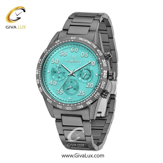 ساعت مچی اورجینال مردانه کلبرت COLBERT سه موتوره فول تایم تیتانیوم | تیتانیوم| سبزآبی| کد رفرنس 0288M
